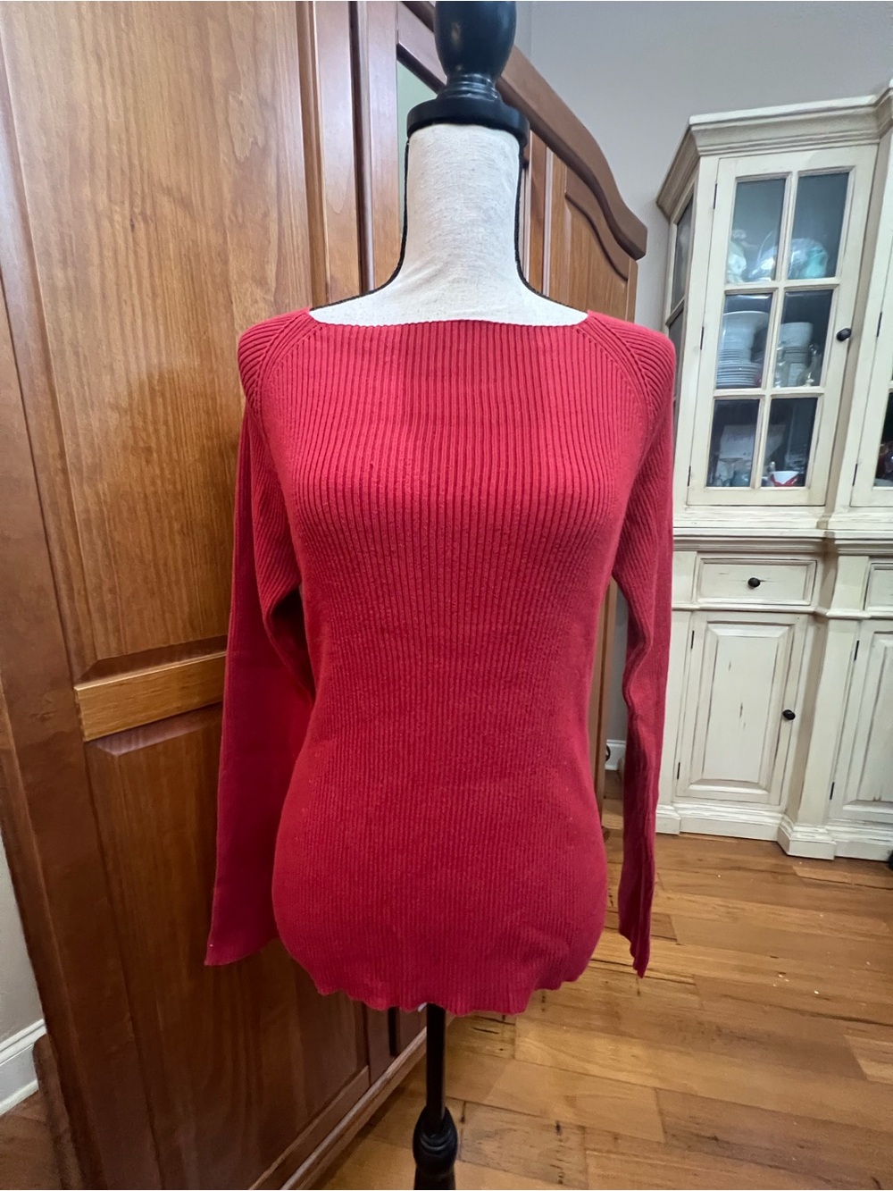 Banana Republic Scarlet Ribbed Off-the-Shoulder Sweater